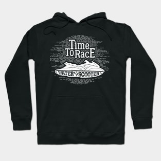 Time to Race, Water Scooter, White Design Hoodie